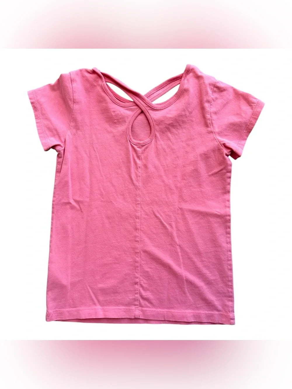 Carter's Size 7 Girls Pink Floral heart cotton criss cross back shirt